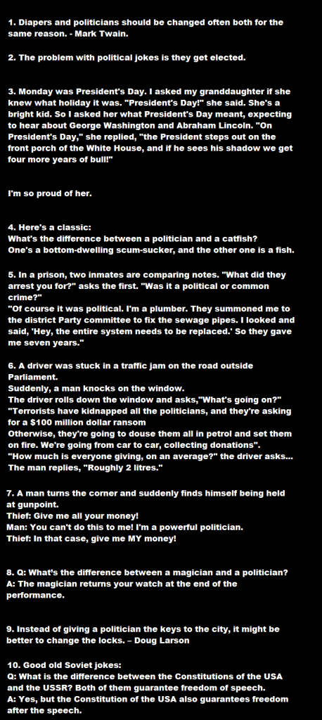 These Hilarious Political Jokes Will Leave You In Stitches - 91upoik